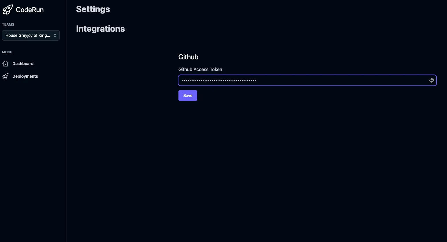 Coderun GitHub Token Permissions