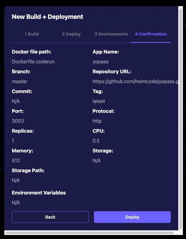 Deploy Yopass Application