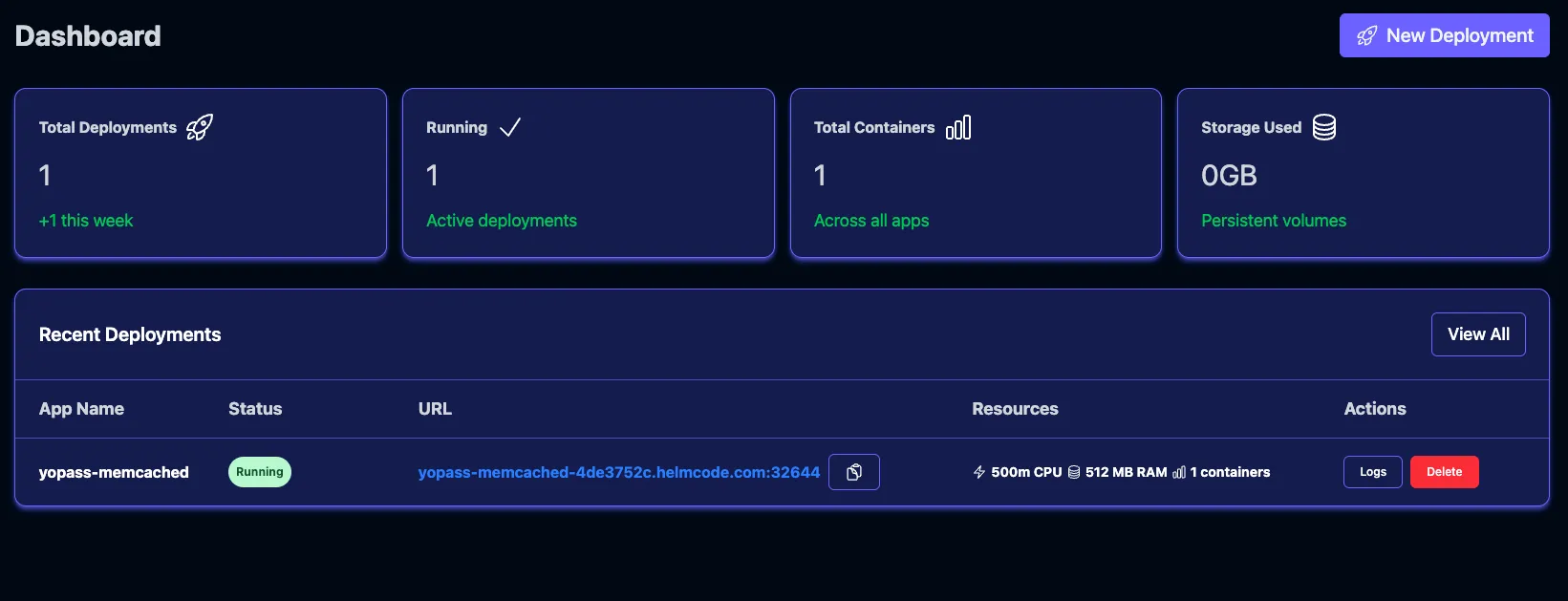 Yopass Memcached Deployment