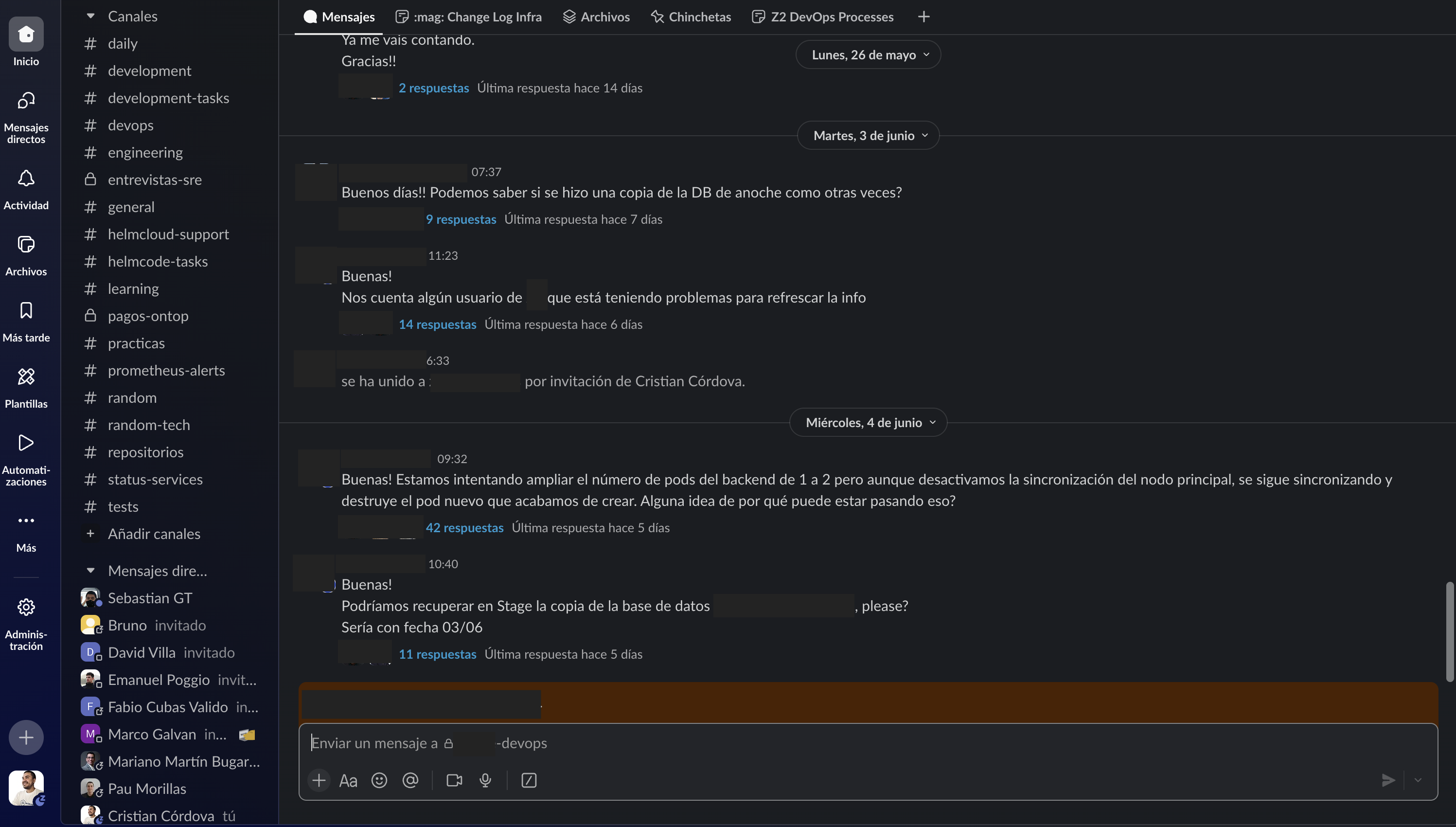 Slack screenshot